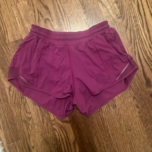 purple hotty hot lululemon shorts- size 4